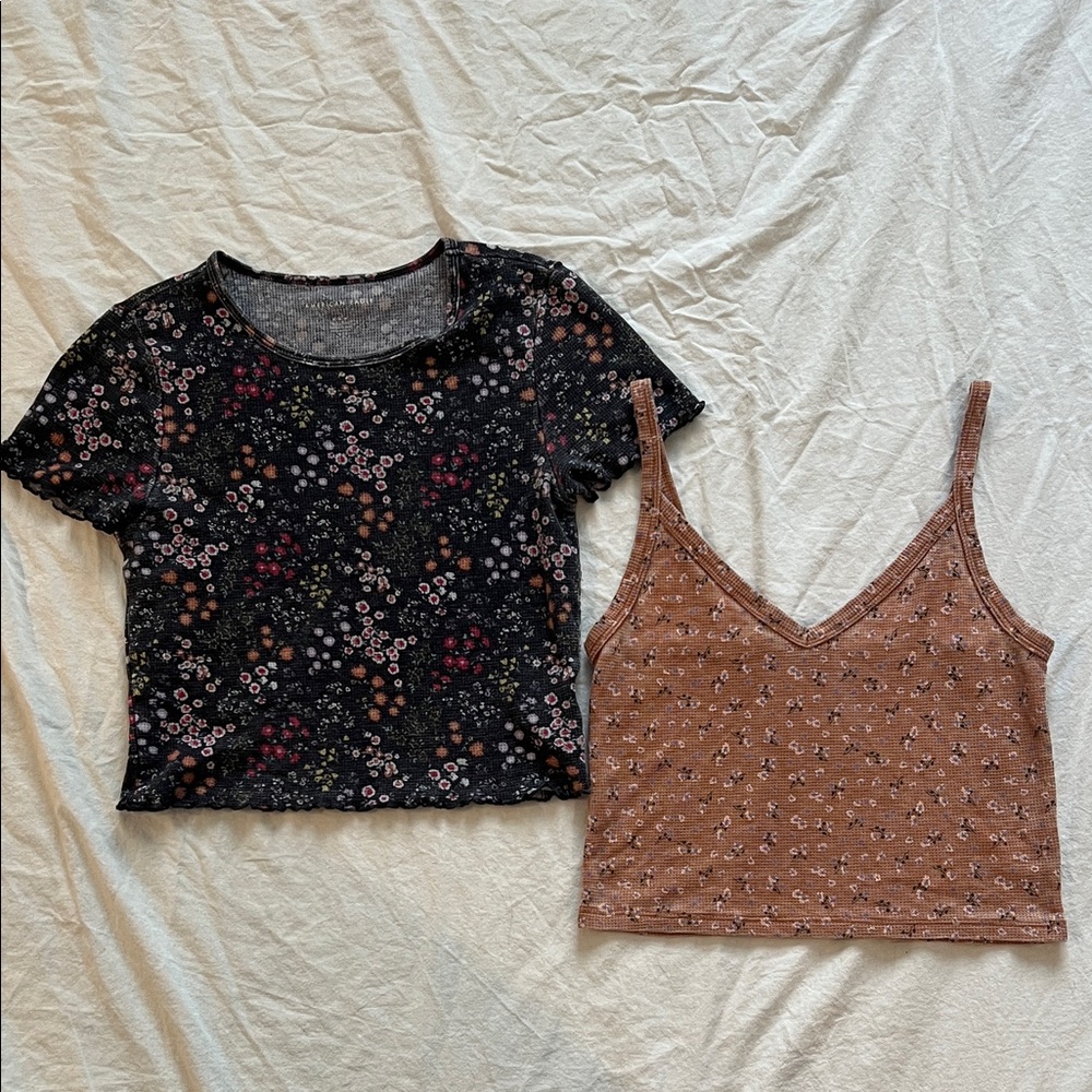 TWO American Eagle Outfitters Floral Tops